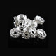 Rhinestone Flower Silver Diamante